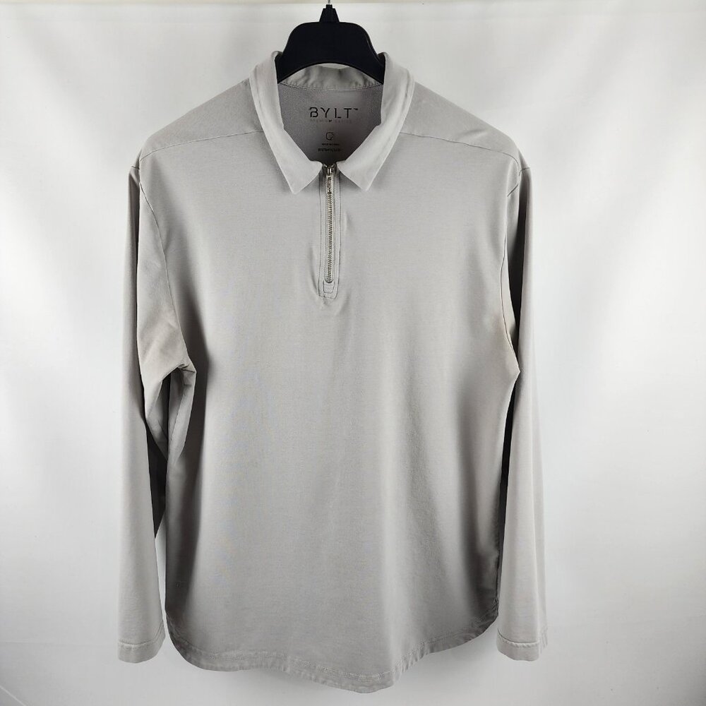 Bylt Shirt Mens XL Gray Premium Basic L/S 1/4 Zip